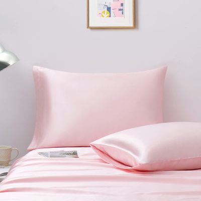 Ersmak Satin Pillowcase Standard Set of 2, Ultra Soft & Silky Satin Pillow Cases for Hair and Skin, Wrinkle Fade Resistant Pillow Covers with Envelope Closure (Blush Pink)