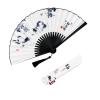 DUO ER Folding Hand Held Fan with Tassels Chinese Classical Ink Painting Retro Style for Wedding Dancing Church Party Gifts (Color : A) view 1