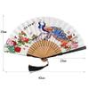 DUO ER Folding Hand Held Fan with Tassels Chinese Classical Ink Painting Retro Style for Wedding Dancing Church Party Gifts (Color : A) view 4