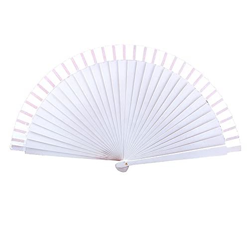 DUO ER White Spanish Dance Performance Wooden Fans Old-Fashioned Wedding Clothing Accessories Folding Fan for Hand-Painted (Fan Size : 9 inches)