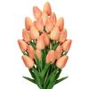 20 Pcs Peach Tulips Artificial Flowers Real Touch Fake Tulips Fake Flowers for Mother's Day 13.5" Faux Tulips Faux Flowers Bulk Artificial Tulips Flowers for Vase Centerpieces Home Wedding Bouquet view 1