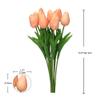 20 Pcs Peach Tulips Artificial Flowers Real Touch Fake Tulips Fake Flowers for Mother's Day 13.5" Faux Tulips Faux Flowers Bulk Artificial Tulips Flowers for Vase Centerpieces Home Wedding Bouquet view 4