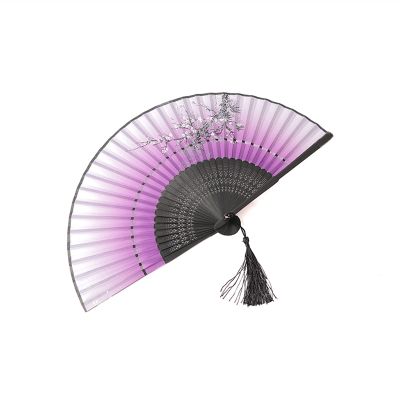 DUO ER Japanese Ladies Bamboo Folding Hand Fans, Personalized Bamboo Fan of Wedding Decoration Black (Color : Royal Blue, Fan Size : 7.8 inches)