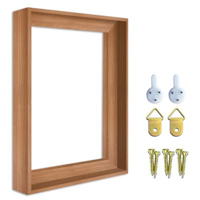 Texas Art Canvas Floater Frame for 1to 1.25Deep Gallery-Wrapped Canvas, Floating Picture Frame for Oil Paintings, Prints and Wall Art, PS Wood-Look Frames with Hanging Kit 16x30 inch Light Oak