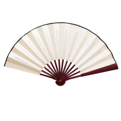 DUO ER Hand Held Fans Silk Bamboo Folding Fans Handheld Folded Fan Chinese Style for Wedding Dance Decoration Crafts Vintage Home Decor (Color : Beige)