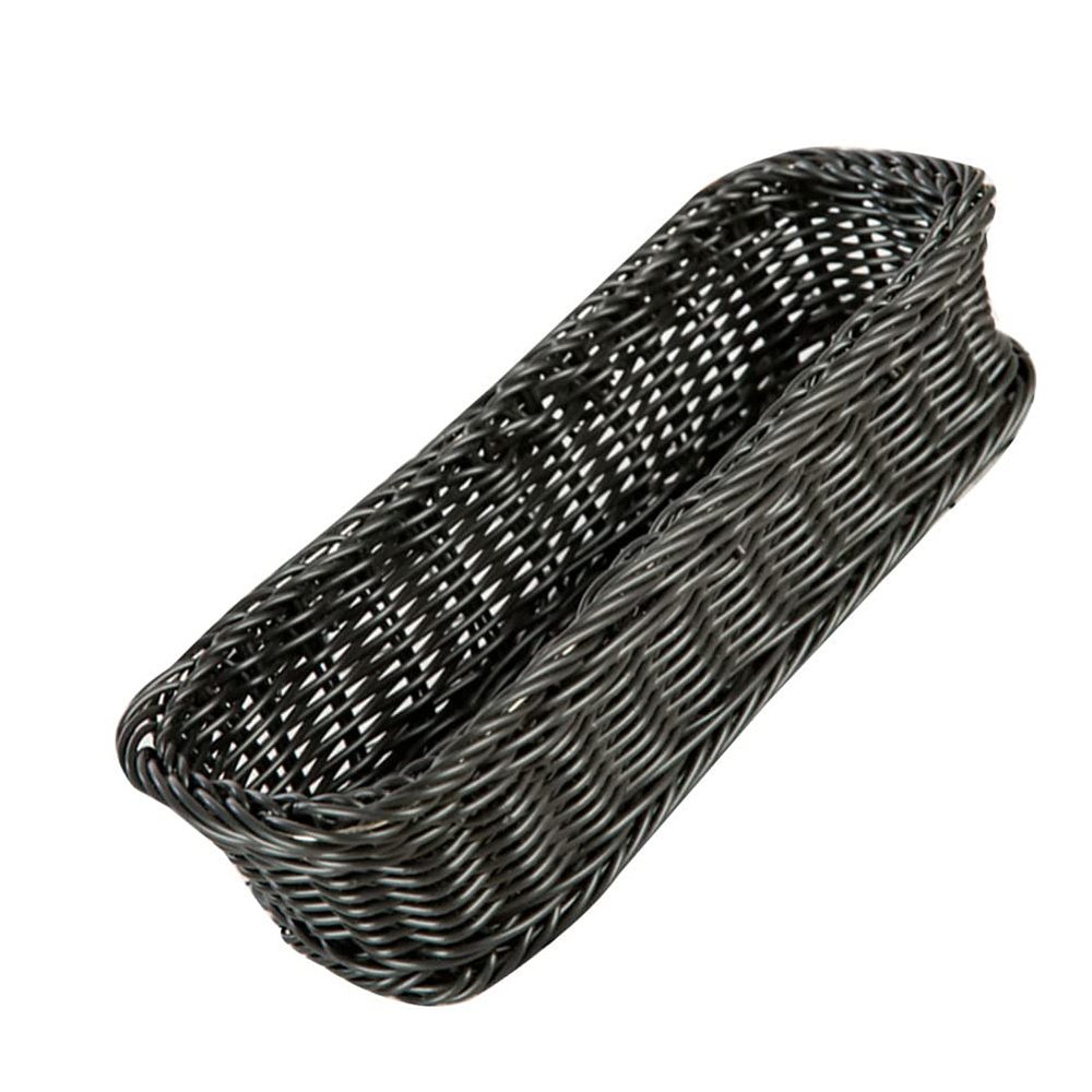 Cabilock 1pc Multi-functional Rectangular Imitation Rattan Basket for Use Grey Woven Storage Plate Basket for Organizing Utensils Snacks and Bread