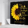 AZHM 4pcs Sunflower Shower Curtain Set Inspirational Quotes Flower Bathroom Decor with Rugs Bathroom Accessories Set Bathroom Curtain Shower with 12 Hooks view 2