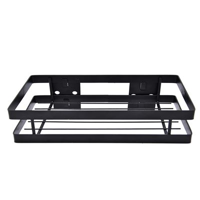 Hoshen Kitchen Hanging Buckle Spice Rack, Wrought Iron Coating Storage Rack, Wall-Mounted Spice Bottle Jam Storage Rack, Bathroom Storage Rack1 Piece Black35CM