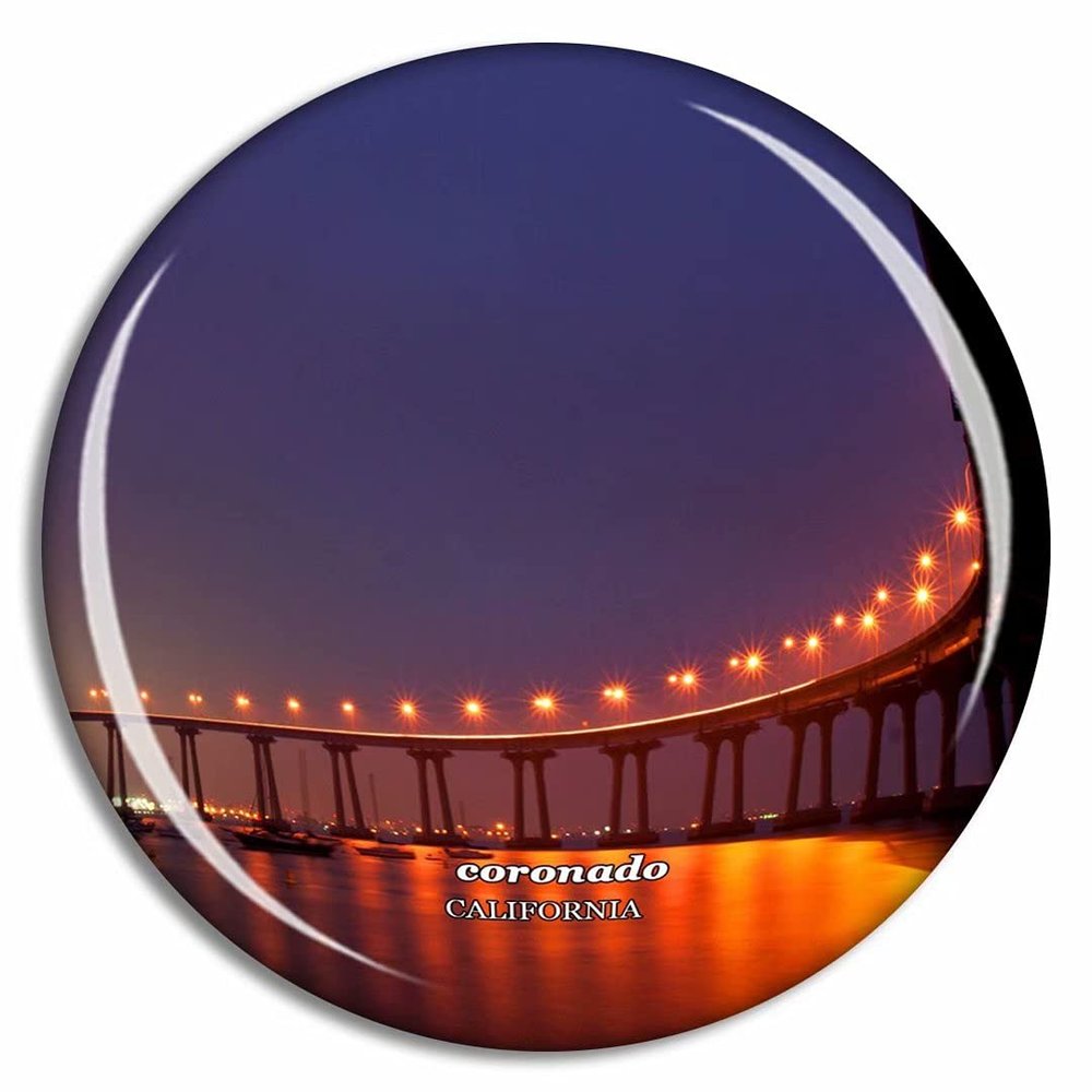 Coronado Bridge California USA Fridge Magnet Travel Gift Souvenir Collection 3D Crystal Glass