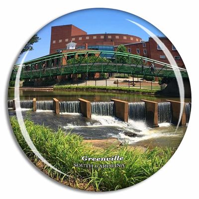 Greenville Falls Park on The Reedy South Carolina USA Fridge Magnet Travel Gift Souvenir Collection 3D Crystal Glass