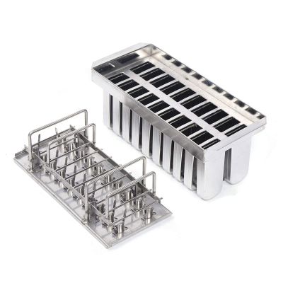 20PCS Stainless Steel Frozen Ice Cream Molds Ice Cream Pop Maker Freezer Tray,Commercial Ice Cream Stick Holder 0.8mm Silver
