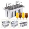 20PCS Stainless Steel Frozen Ice Cream Molds Ice Cream Pop Maker Freezer Tray,Commercial Ice Cream Stick Holder 0.8mm Silver view 2