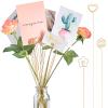 Sunnyray 30 Pieces Metal Wire Floral Picks Wire Place Card Holder Stand 13 Inch Table Name Number Picture Clips Menu Note Memo Holder for Wedding Birthday Party view 1