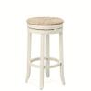 Carolina Chair & Table Stellan 30" Swivel Bar Stool with Rush Seat - Antique White Finish Farmhouse Solid Wood Frame Kitchen Stool - Built in Footrest, Compact Round Seat for Counter Height Seating view 1