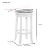 Carolina Chair & Table Stellan 30" Swivel Bar Stool with Rush Seat - Antique White Finish Farmhouse Solid Wood Frame Kitchen Stool - Built in Footrest, Compact Round Seat for Counter Height Seating view 3