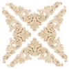 4pcs Wood Carved Corner Onlay for Cabinets Headboards Beige view 1