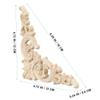 4pcs Wood Carved Corner Onlay for Cabinets Headboards Beige view 2