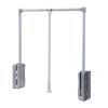 LYLFF Silver Drop-Down Wardrobe Hanging Rail, Adjustable Wall-Mounted Wardrobe Slide Rail Soft Reset, Saving Space, Load-Bearing 35kg (Size : 450-600mm) view 1