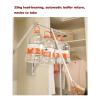 LYLFF Silver Drop-Down Wardrobe Hanging Rail, Adjustable Wall-Mounted Wardrobe Slide Rail Soft Reset, Saving Space, Load-Bearing 35kg (Size : 450-600mm) view 3