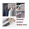 LYLFF Silver Drop-Down Wardrobe Hanging Rail, Adjustable Wall-Mounted Wardrobe Slide Rail Soft Reset, Saving Space, Load-Bearing 35kg (Size : 450-600mm) view 4