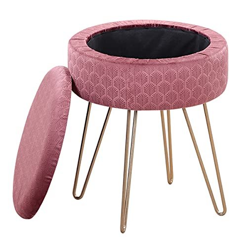 HopeHope 16.14H 13.78W Footrest Stool Ottoman Folding Storage Ottoman Bench for The Living Room, Bedroom