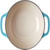 Lodge Essential Enamel Cast Iron Dutch Oven - Perfect for Bread Baking, Braising, Marinating & Slow Cooking - Features Moisture-Sealing Lid & Dual Handles - Kitchen Essentials - 6 Quarts - Cornflower Blue view 3