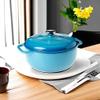 Lodge Essential Enamel Cast Iron Dutch Oven - Perfect for Bread Baking, Braising, Marinating & Slow Cooking - Features Moisture-Sealing Lid & Dual Handles - Kitchen Essentials - 6 Quarts - Cornflower Blue view 4