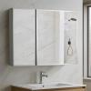 Blossom 30x26 Inch Aluminum Medicine Cabinet with Mirror  Recessed or Surface Wall Mounted Bathroom Storage with Adjustable Glass Shelves, Soft Close Hinges, Rust-Resistant and Modern Mirrored Design view 1