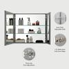 Blossom 30x26 Inch Aluminum Medicine Cabinet with Mirror  Recessed or Surface Wall Mounted Bathroom Storage with Adjustable Glass Shelves, Soft Close Hinges, Rust-Resistant and Modern Mirrored Design view 4