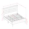 East West Furniture FN08K-2VL14 3-Piece Platform King Size Bedroom Set with 1 Mid Century Bed and 2 Night Stands - Reliable and Durable Manufacturing - Mist Beige Linen Fabric view 2