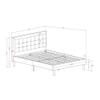 East West Furniture FN08Q-2GA08 3-Piece Platform Bed Set with 1 Queen Wood Bed Frame and 2 Mid Century Modern Nightstands - Reliable and Sturdy Manufacturing - Mist Beige Linen Fabric view 3