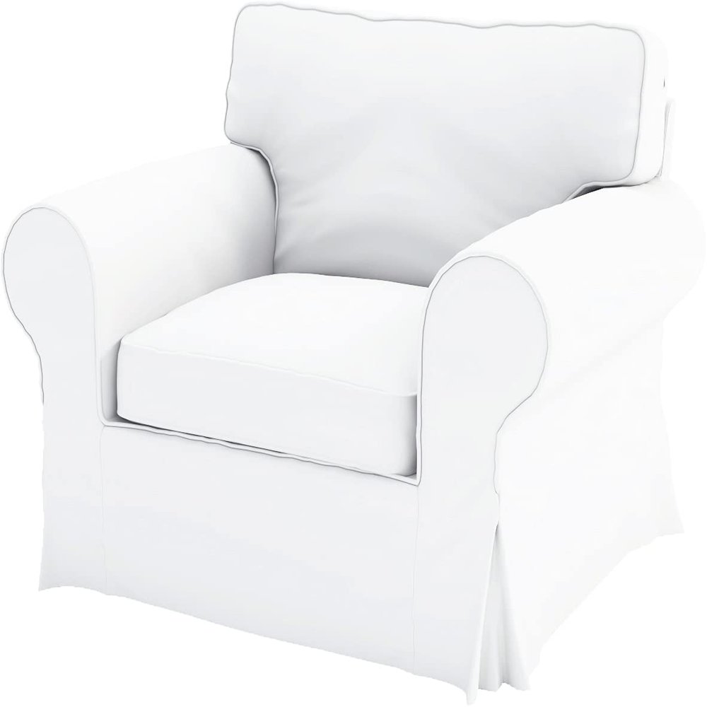 The Heavy Cotton Ektorp Sofa Cover Replacement is Made Compatible for IKEA Ektorp Armchair (White Chair)
