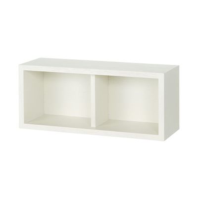 Muji 44520673 Wall Furniture Box, Oak Wood, Light Gray, Width 17.3 x Depth 6.1 x Height 7.5 inches (44 x 15.5 x 19 cm)