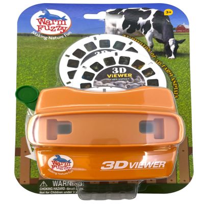 WARM FUZZY Toys 3D Viewfinder (Farm) - Viewfinder for Kids & Adults, Classic Toys, Slide Viewer, 3D Reel Viewer, Retro, Vintage Toys with 3 Reels - Contains 21 High Definition 3D Images
