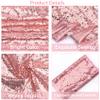 12 Packs Sequin Table Runner Rose Gold 12 X 108 Inch Glitter Dining Table Runner for Birthday Wedding Engagement Bridal Baby Shower Bachelorette Holiday Celebration Party Supplies Decorations view 4