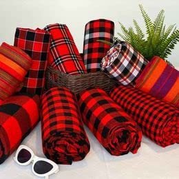 2 African Maasai Shuka/Maasai Fabrics/Kenyan Kikoy/Maasai Throw Blanket/ Masai Travel Blanket/kikoi/ Sarong/ Couch,Sofa, Picnic, Beach Throw Blanket, Shawl