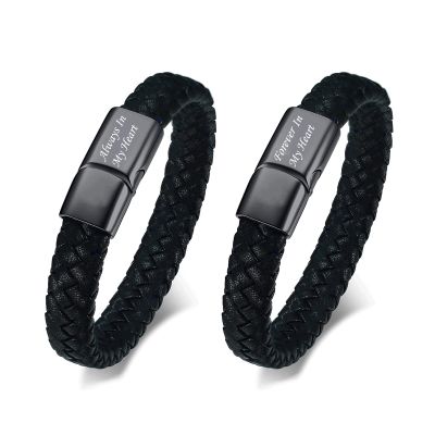 zeqingjw Cremation Memorial Urn Bracelet Made of Genuine Leather, Stainless Steel Cremation Bangle Keepsake Urn Bracelet for Ashes