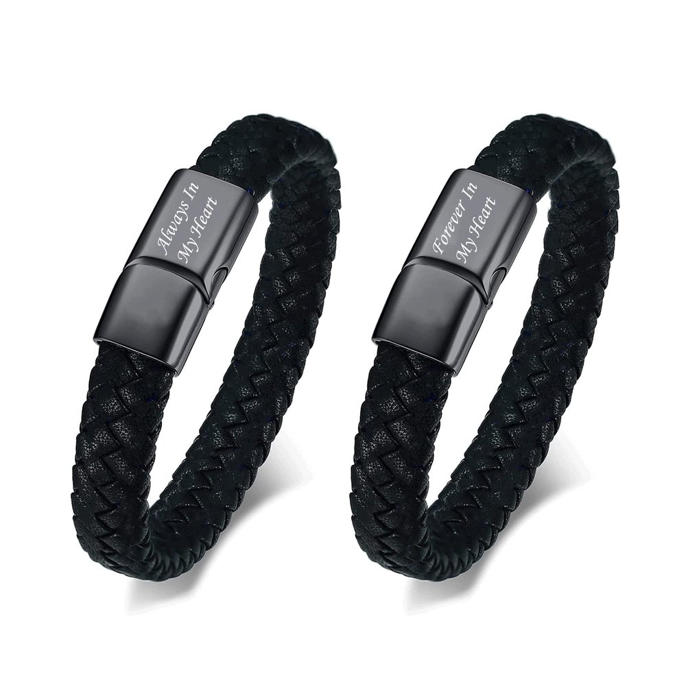 zeqingjw Cremation Memorial Urn Bracelet Made of Genuine Leather, Stainless Steel Cremation Bangle Keepsake Urn Bracelet for Ashes