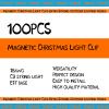 QNIAIE 100Pcs Magnetic Christmas Light Clips,Extra Strong Magnetic Outdoor Lighting Hooks,Patio Lighting, Christmas Tree, Edison Globe String Lights view 2