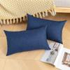 Kevin Textile Pack of 2 Decorative Outdoor Waterproof Throw Pillow Covers Checkered Lumbar Pillowcases Classic Cushion Cases for Patio Couch Bench 12 x 20 Inch Blue view 4