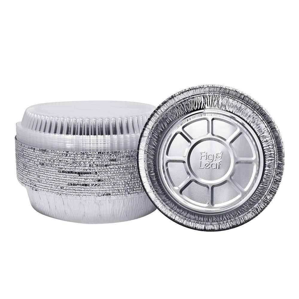 (240 Pack) Premium 8-Inch Round Foil Pans with Plastic Dome Lids l Heavy Duty l Disposable Aluminum Tin for Roasting, Baking, or Cooking