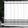 Ambesonne Abstract Simple Shower Curtain Set with Hooks, Minimal Classic Greek Inspired Pattern Monochrome Design, Washable Fabric Decor for Master & Guest Bathroom, 69" W x 75" L, Charcoal Grey White view 3
