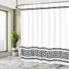 Ambesonne Abstract Simple Shower Curtain Set with Hooks, Minimal Classic Greek Inspired Pattern Monochrome Design, Washable Fabric Decor for Master & Guest Bathroom, 69" W x 84" L, Charcoal Grey White view 4