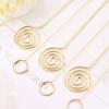 Ferraycle 40 Pcs Floral Card Holder Picks 13'' Metal Flower Gift Place Card Stick Circle Swirl Round Photo Holder Sticks for Bouquets Name Number Picture Wedding Centerpieces Birthday Party view 3