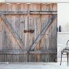 Ambesonne Rustic Shower Curtain, Old Wooden Garage Door American Native Country Farm Style Art Image, Cloth Fabric Bathroom Decor Set with Hooks, 69" W x 75" L, Bronze Charcoal view 1