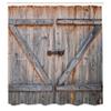 Ambesonne Rustic Shower Curtain, Old Wooden Garage Door American Native Country Farm Style Art Image, Cloth Fabric Bathroom Decor Set with Hooks, 69" W x 75" L, Bronze Charcoal view 2