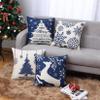 CAROMIO Christmas Decorations Pillow Covers 18x18 Set of 4,Farmhouse Christmas Decor for Home,Tree Deer Snowflakes Rustic Xmas Pillow Case Winter Holiday Decorations Throw Cushion Case for Home Couch view 2