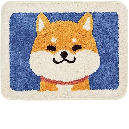 Ankah Dog Series Bath Rug, Cute Shiba and Corgi Animal Collection, Soft Shaggy Plush, Non-Slip, Highly Absorbent, Machine Washable Carpet for Bathroom Decor, Shower Use, 19.7" x 31.5", Akita