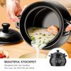 1Pc Ceramic Stew Pot Wear-resistant Multipurpose Cooking Pot with Handles Heat-resistant Cover for People Beautiful Design for Kitchen Use view 2