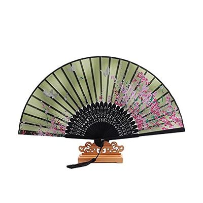 DUO ER Pocket Hand Folding Fan Chinese Style Silk Fan Vintage Wedding Party Dance Accessories Home Decoration Ornaments Crafts (Color : 19, Fan Size : 8.3 inches)